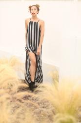 Striped Maxi Dress from Summer to Fall Style