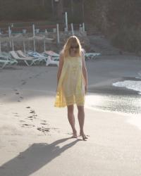 Floral Bikini and Yellow Lace Sundress/Beach Cover-up