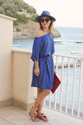 Paramita dress and Gioseppo Omahas Pom Pom sandals