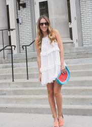 White Tiered Mini Dress 