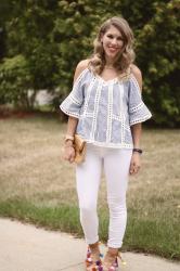 Striped Cold Shoulder Top & Confident Twosday Linkup