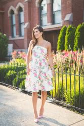 Floral Strapless Dress