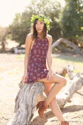 Flowy Boho Print Dress and Fringe Boots for Summer
