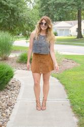 Acid Wash Crop Top + Suede.