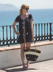 Embroidered Kaftans, Holiday Cover-Ups- What I Wore in Nerja