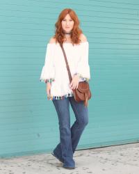 Summer to Fall Transitioning: Boho Tops and Denim
