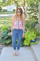 Late Summer Floral + White Lace-ups.