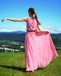 red striped maxi dress