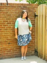 LuLaRoe Randy Tee and Azure Skirt