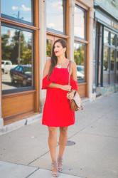 Red Cold Shoulder Dress