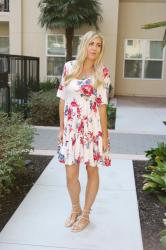 {Flirty Floral Print Dress}