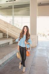 Layers & Lipstick Linkup: Mauve Lips & Chambray