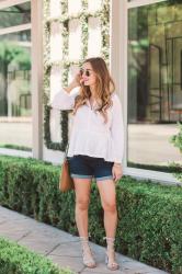 Styling a White Peplum Top with Shorts