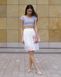 WHITE SKIRT | MARINE LOOK | ROSEGAL VIBES