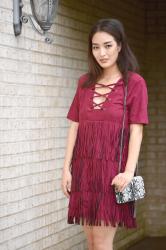 Find of the Day:  The Fringe Burgundy Dress