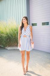 Stripe Cutout Dress