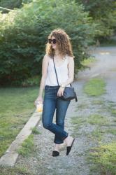 outfit: kick crop flare jeans