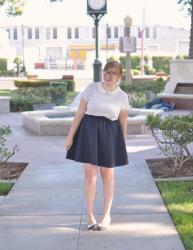 Peter Pan Collared Top + A-Line Skirt