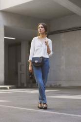 OUTFIT: Mom jeans and white blouse