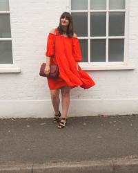 OOTD: Red smock dress