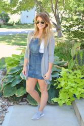 Overall Dress + Lightweight Cardigan.