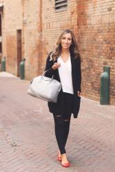 Black + White with a pop of color - Fall Style