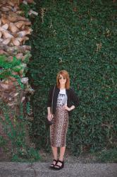 LEOPARD SKIRT AND BOMBER JACKET