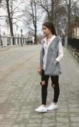 Gray Fur Vest 