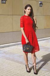 RED MIDI DRESS | CZERWONA SUKIENKA MIDI