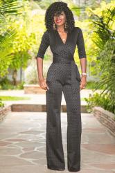 Loft324 Black Diamond Print Jumpsuit