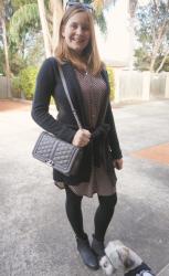 2 Ways To Wear: Printed Shirt Dress in Winter with Rebecca Minkoff Love Bag