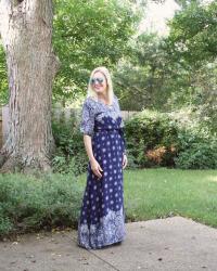 Boho Print Maxi Dress & #ThursdayFashionFiles Linkup