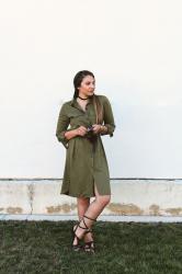 Spotlight Fashion Link-up | Olive Green Fall Transition Dress