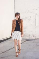A Knit Tank and Leather Jacket