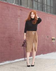 Fall Style: Suede Wrap Skirt