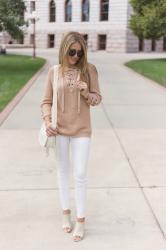 Lace-up Sweater