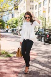 White Pleated Blouse