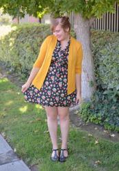 Monteau Dress + Yellow Cardigan