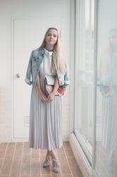 Grey pleats