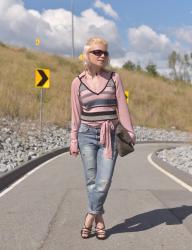 In the pink:  how to wear a knit tank as a vest