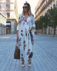 Vestido largo flores