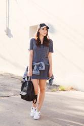 T-Shirt Dress and Sneaks