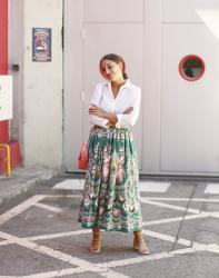 MBFWMadrid día 3: falda de flores y camisa de lino