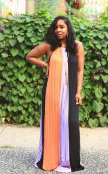How to Wear a Color Block Maxi Dress