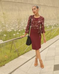 Fall Florals Print and Burgundy Hues with Layering