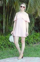 Zaful Blush Pink Cold-Shoulder Dress