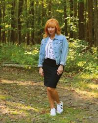 Black Pencil Skirt & Adidas Superstars: Shoe Love