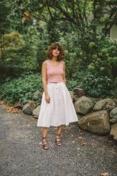 WHITE DENIM SKIRT