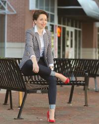 menswear inspired | j.crew blazer X best mid-rise skinny jeans