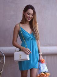 Teal Silk Dress